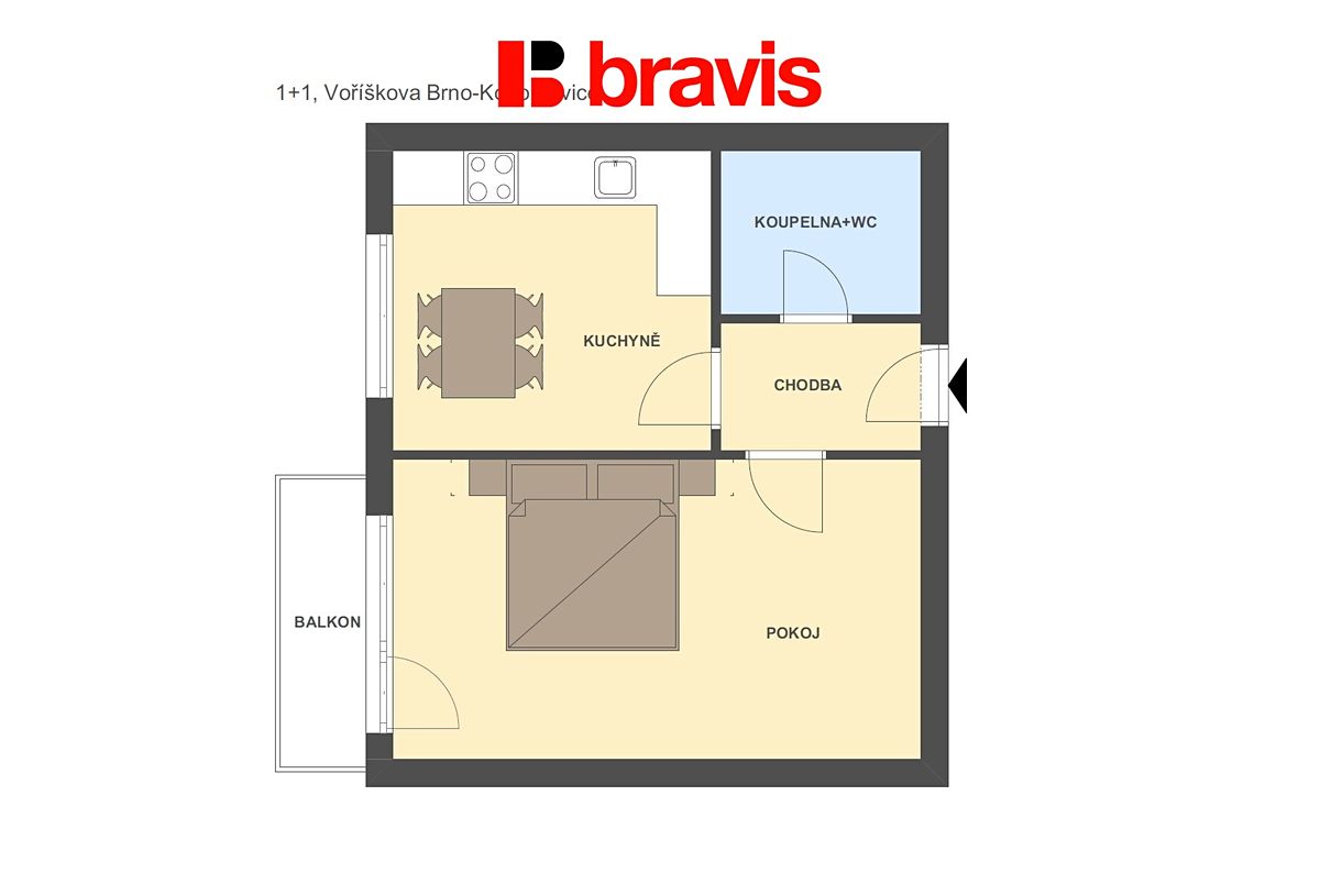 Pronájem bytu 1+1 32 m² – fotografie 5