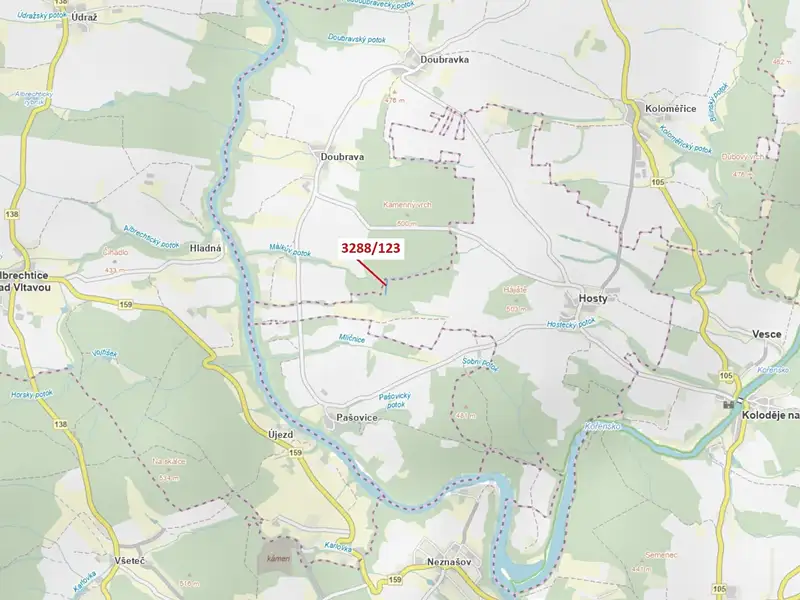 Dražba lesa 1707 m², Hosty – náhled fotky 1