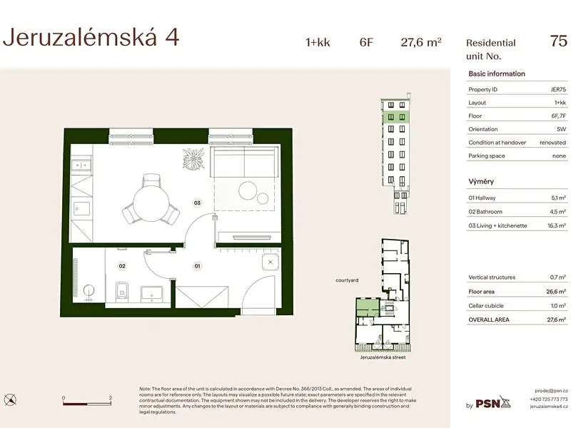 Prodej bytu 1+kk 26 m², Praha – náhled fotky 3