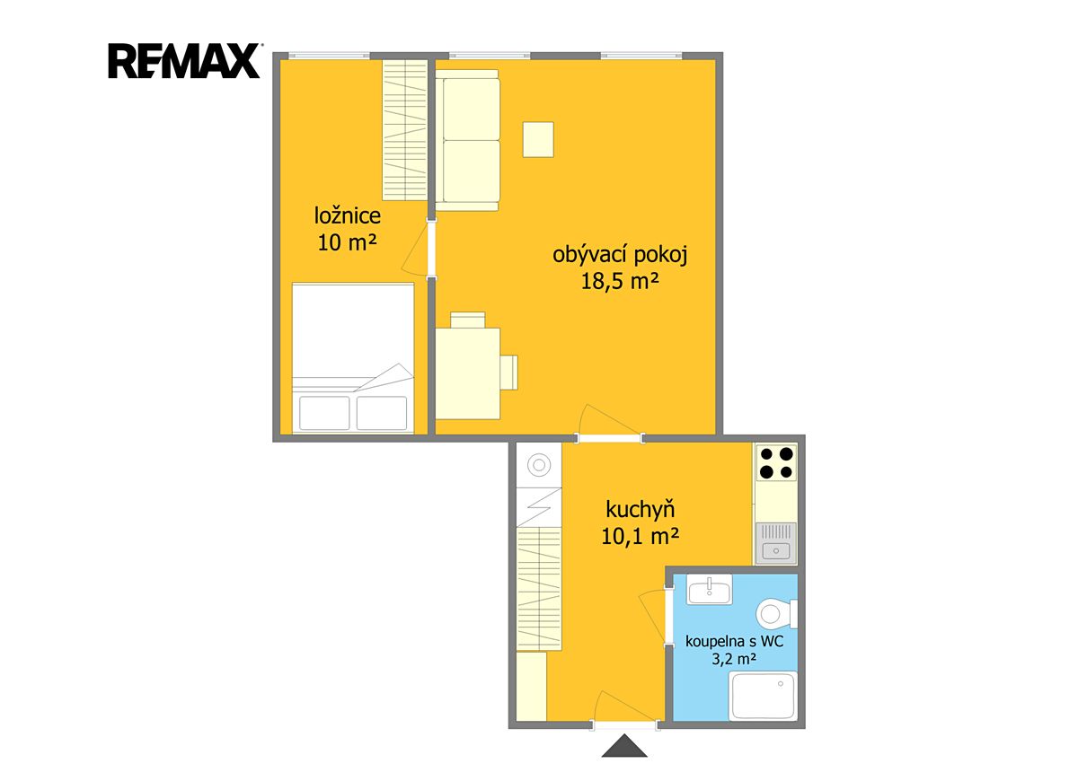 Pronájem bytu 2+1 43 m² – fotografie 4