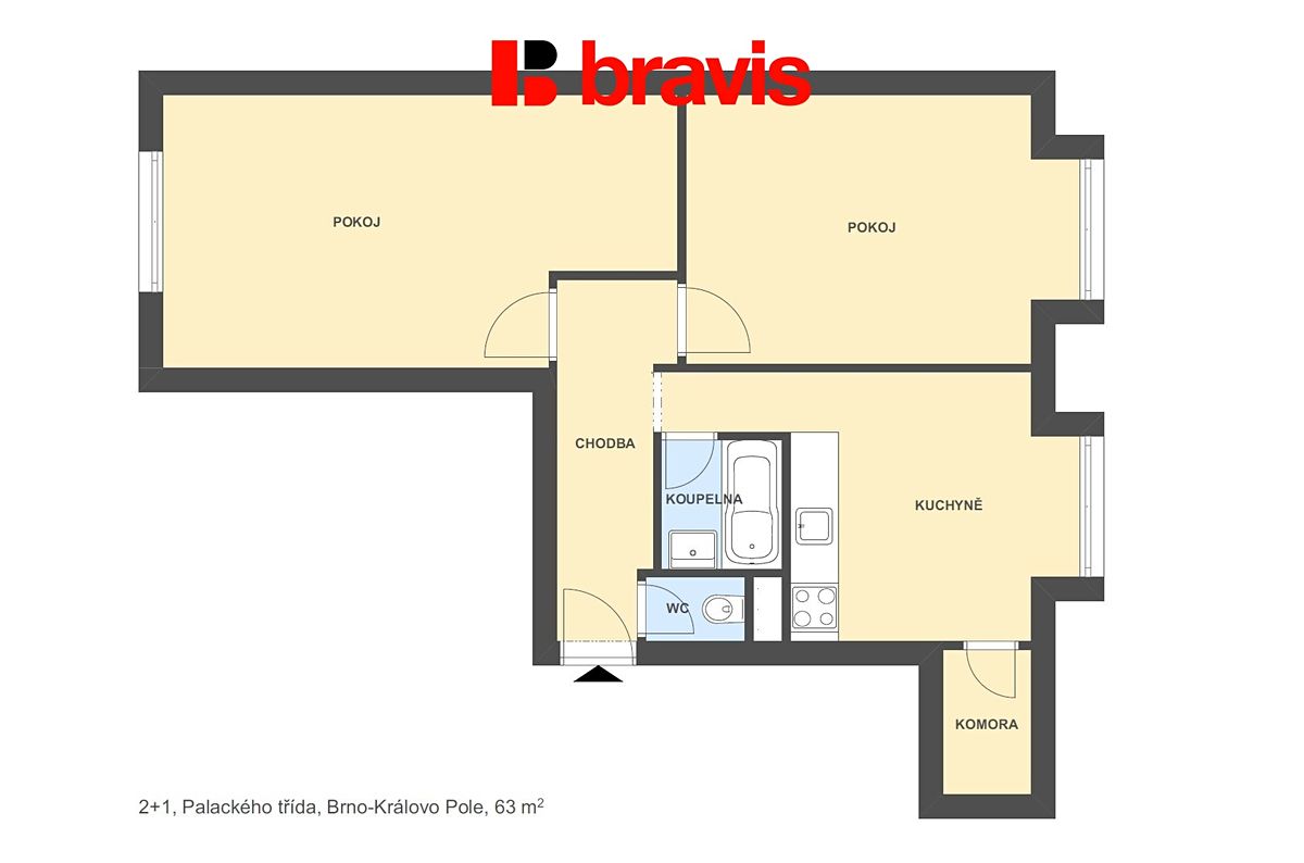 Pronájem bytu 2+1 63 m² – fotografie 5
