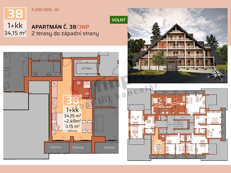 Prodej bytu 1+kk 34 m², Benecko – náhled fotky 1