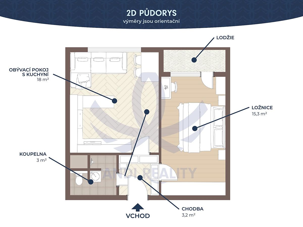 Pronájem bytu 2+kk 41 m² – fotografie 4