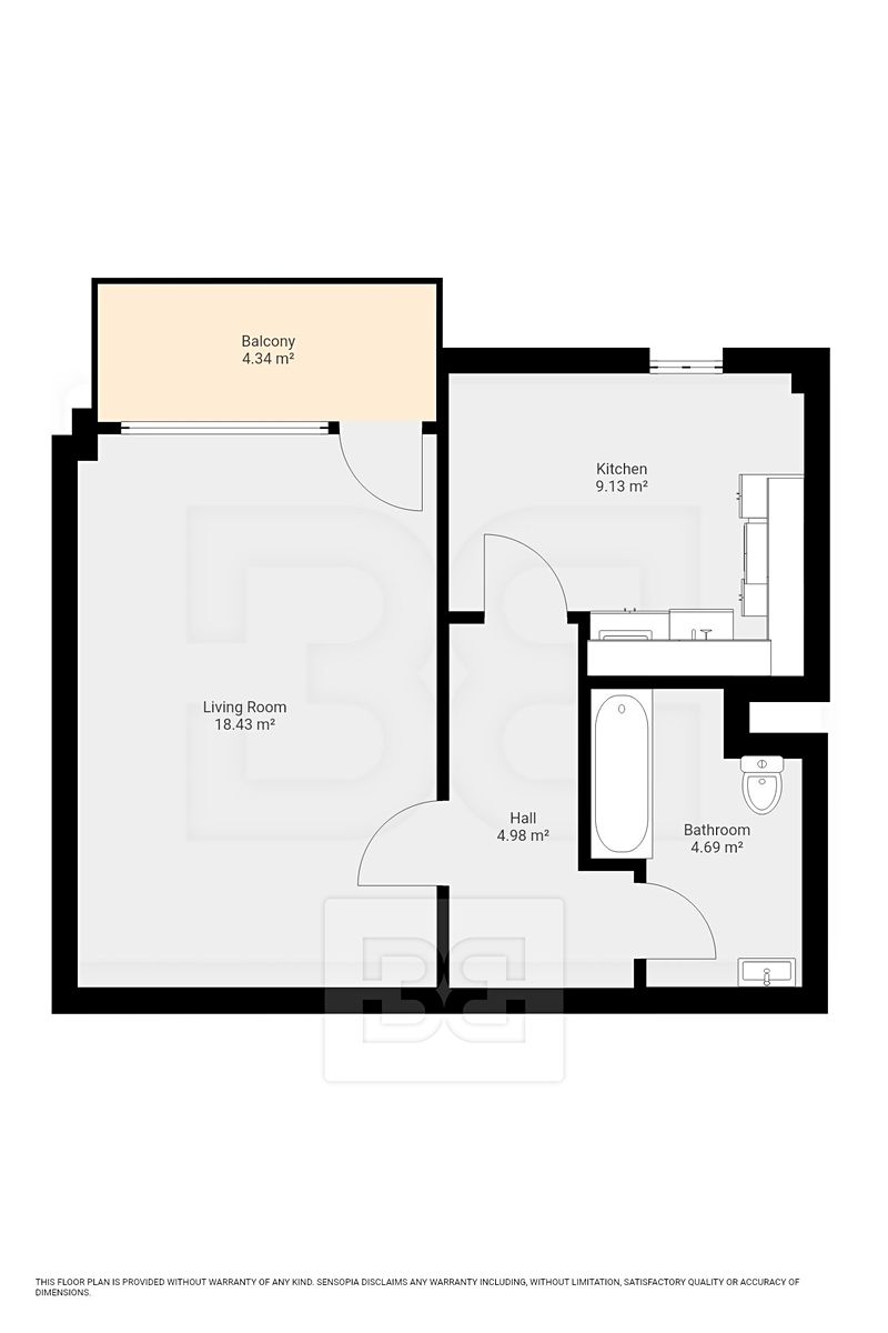 Pronájem bytu 1+1 43 m² – fotografie 3