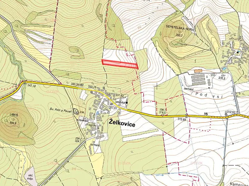 Prodej pole 7043 m², Želkovice – náhled fotky 2