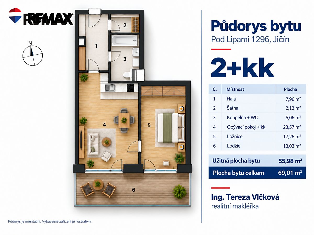 Pronájem bytu 2+kk 69 m² – fotografie 4