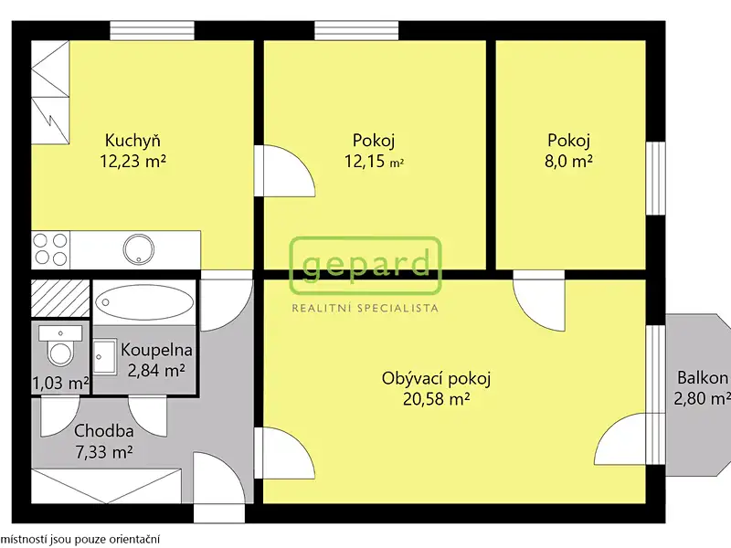 Prodej bytu 3+1 64 m², Strakonice – náhled fotky 2