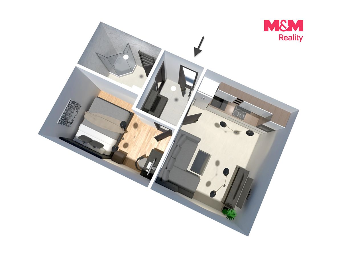 Pronájem bytu 2+kk 30 m² – fotografie 5