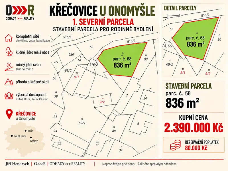 Prodej stavebního pozemku 836 m², Onomyšl – náhled fotky 3