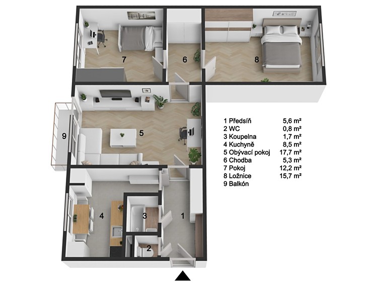 Wohnung 3+1 zum Kauf, 73 m² (2 von 18)