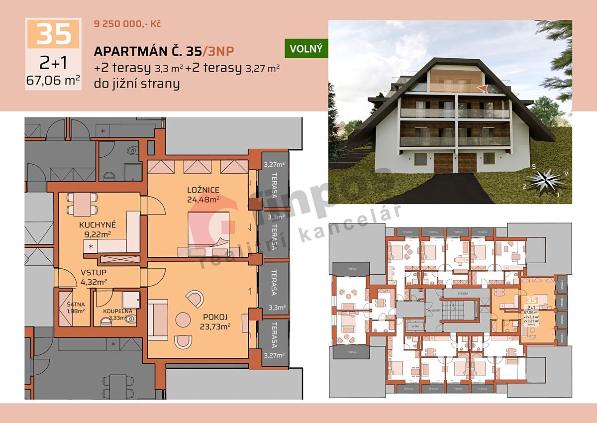 Prodej bytu 2+1 67 m²