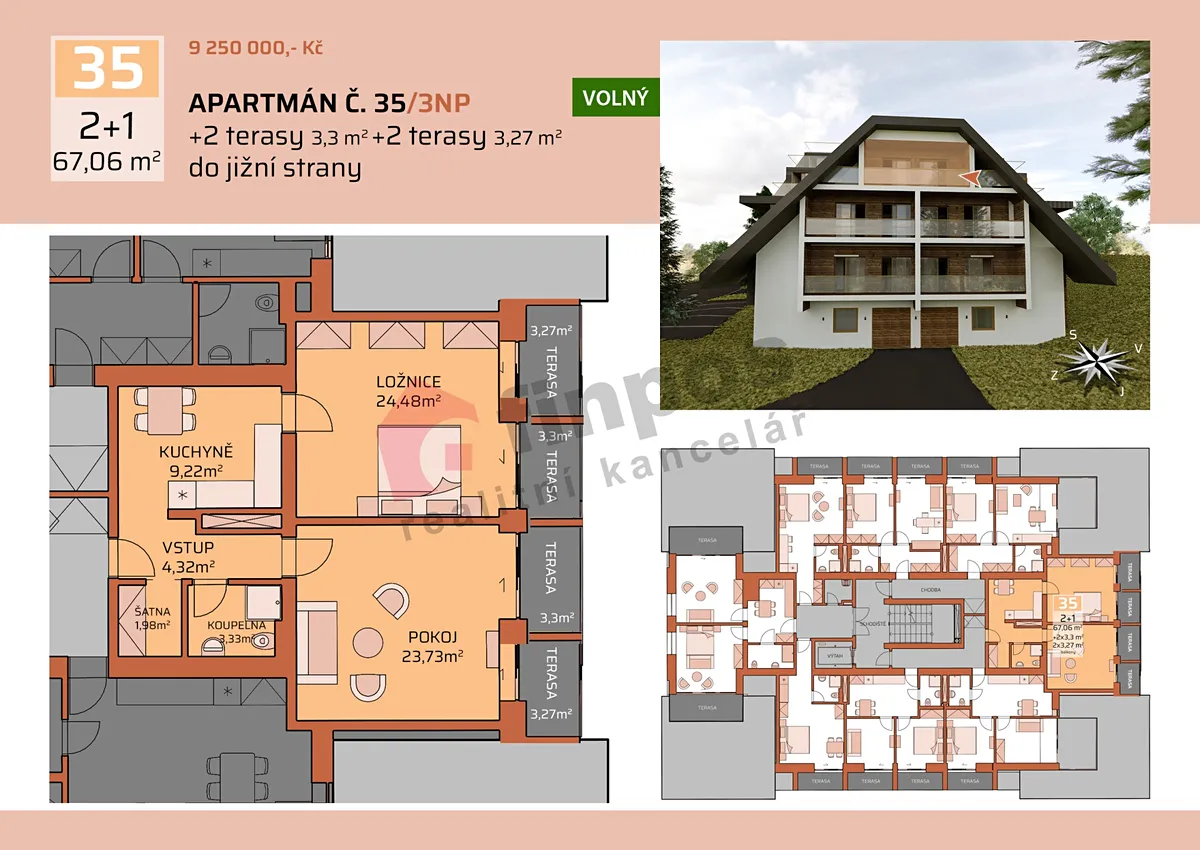 Prodej bytu 2+1 67 m²