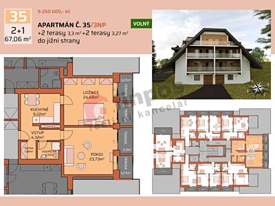 Prodej bytu 2+1 67 m²