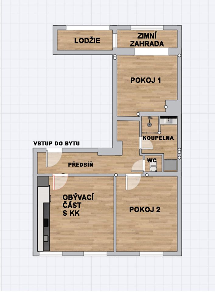 Pronájem bytu 3+kk 60 m² – fotografie 4