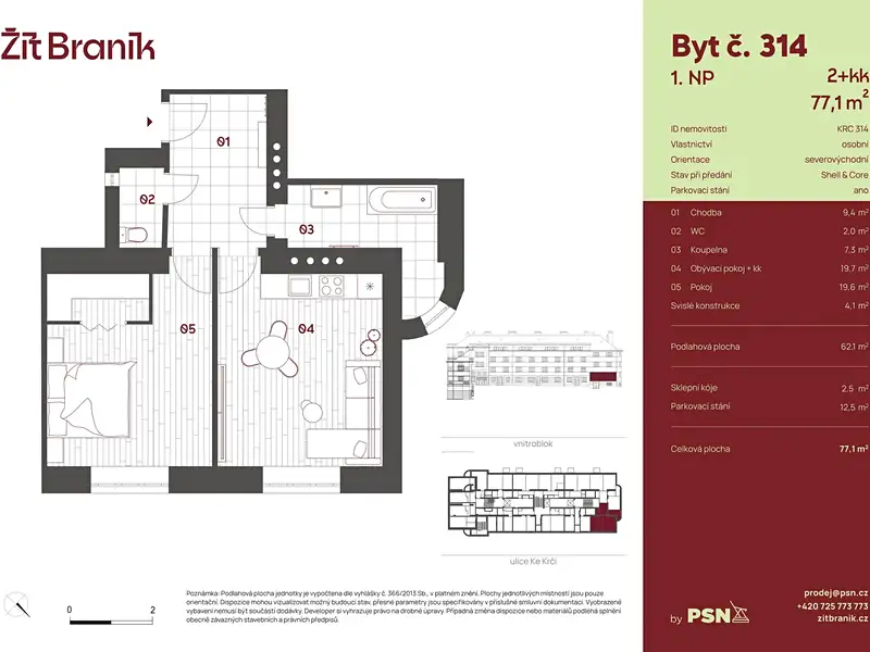 Prodej bytu 2+kk 58 m², Praha – náhled fotky 2