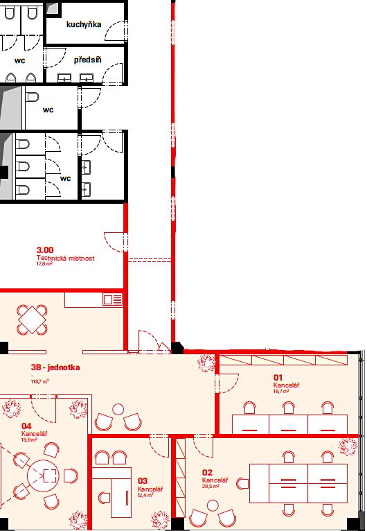 Pronájem kanceláře 119 m² – fotografie 3