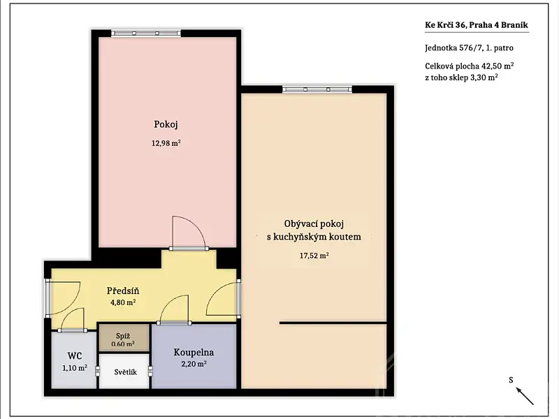 Prodej bytu 2+kk 42 m², Praha – náhled fotky 2