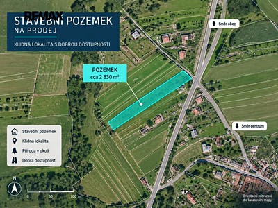 Prodej  stavebního pozemku 2 463 m²