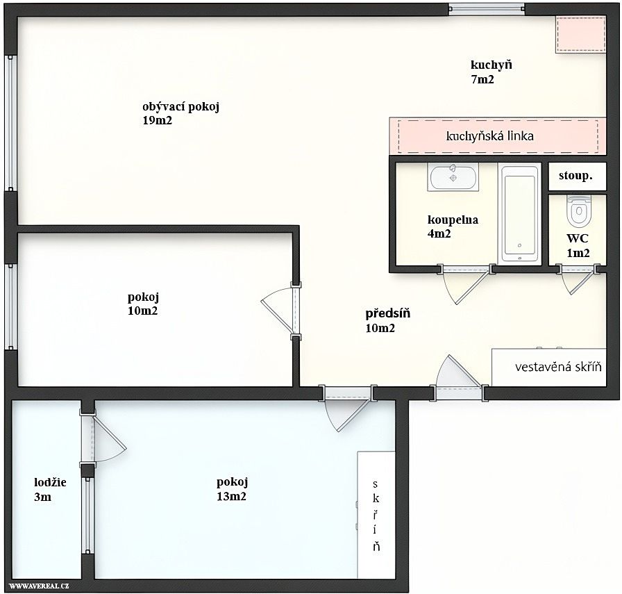 Pronájem bytu 3+1 67 m² – fotografie 2