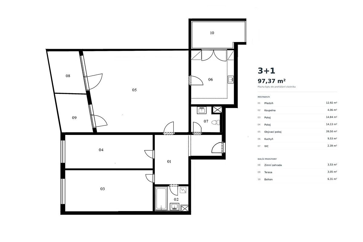 Prodej bytu 3+1 97 m² – fotografie 3