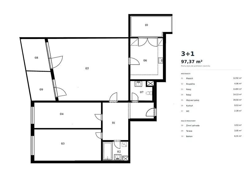 Prodej bytu 3+1 97 m², Praha – náhled fotky 3