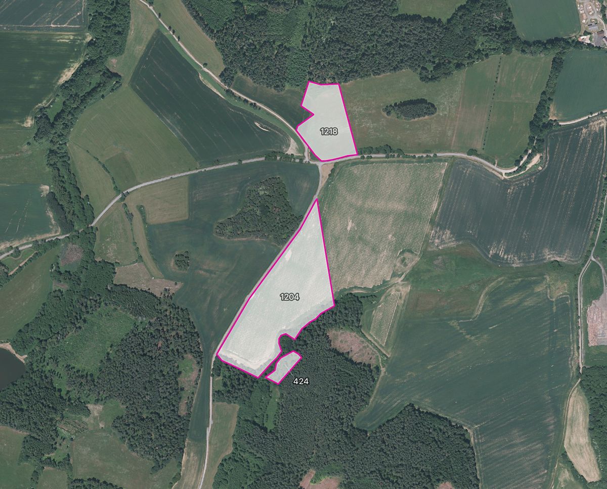 Prodej pole 23098 m², Kuřimany – fotka 1 z 3