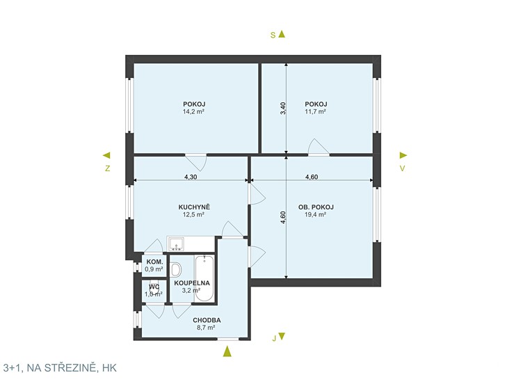 Квартира 3+1 на продаж, 71 м² (3 з 25)
