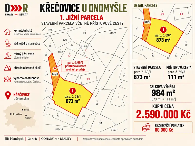 Prodej stavebního pozemku 873 m², Onomyšl – náhled fotky 3
