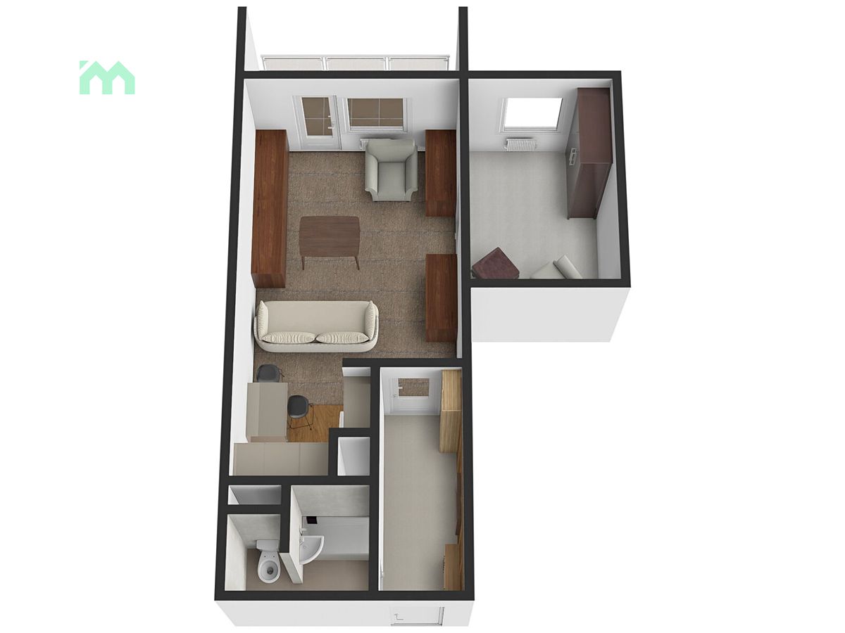 Pronájem bytu 2+kk 36 m² – fotografie 2