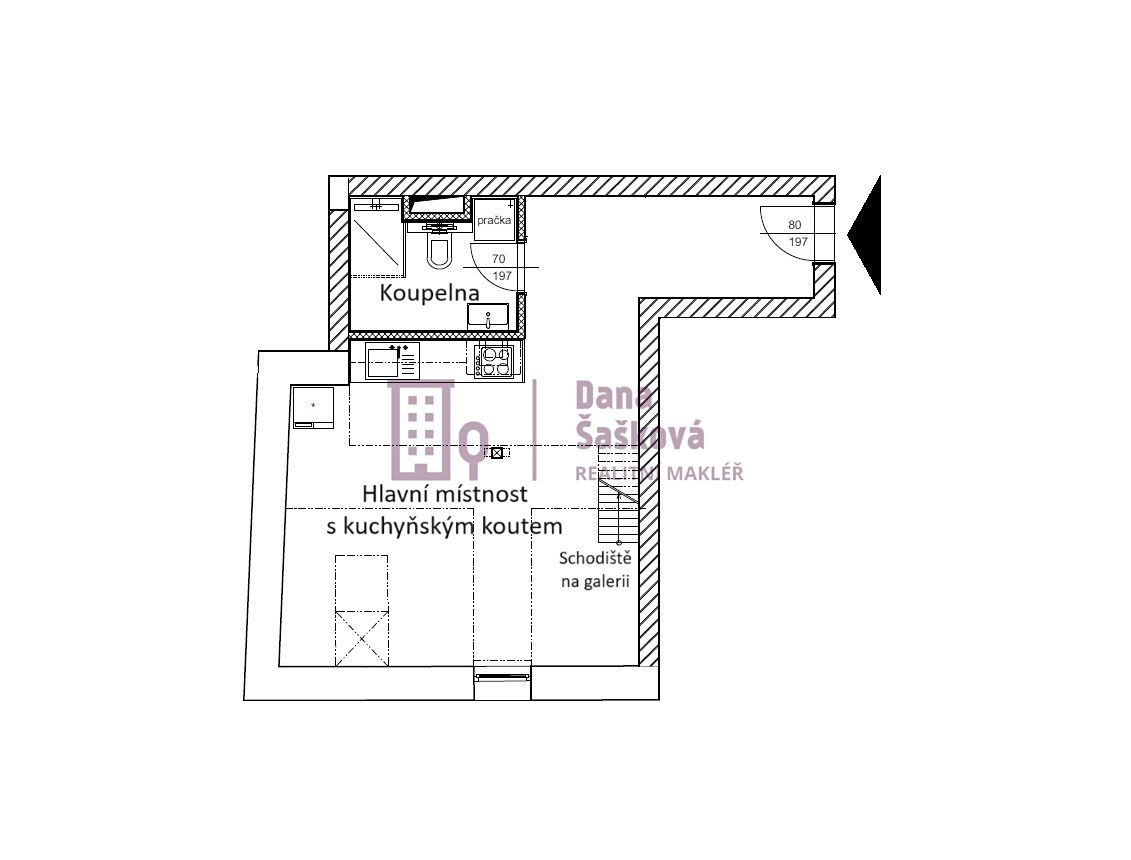 Pronájem bytu 1+kk 52 m² – fotografie 4