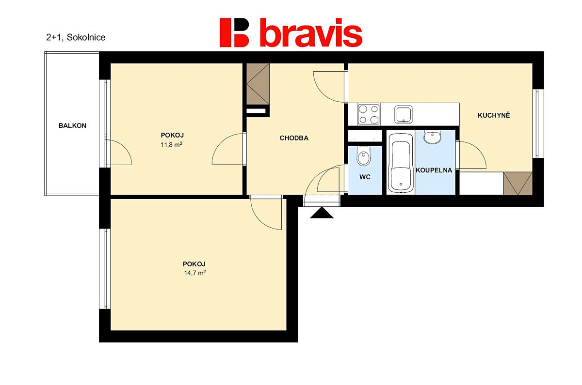 Pronájem bytu 2+1 62 m² – fotografie 5