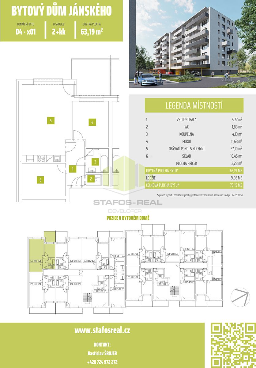 Pronájem bytu 2+kk 63 m² – fotografie 2