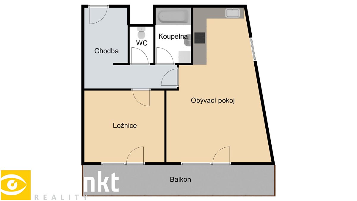 Pronájem bytu 2+kk 69 m² – fotografie 2