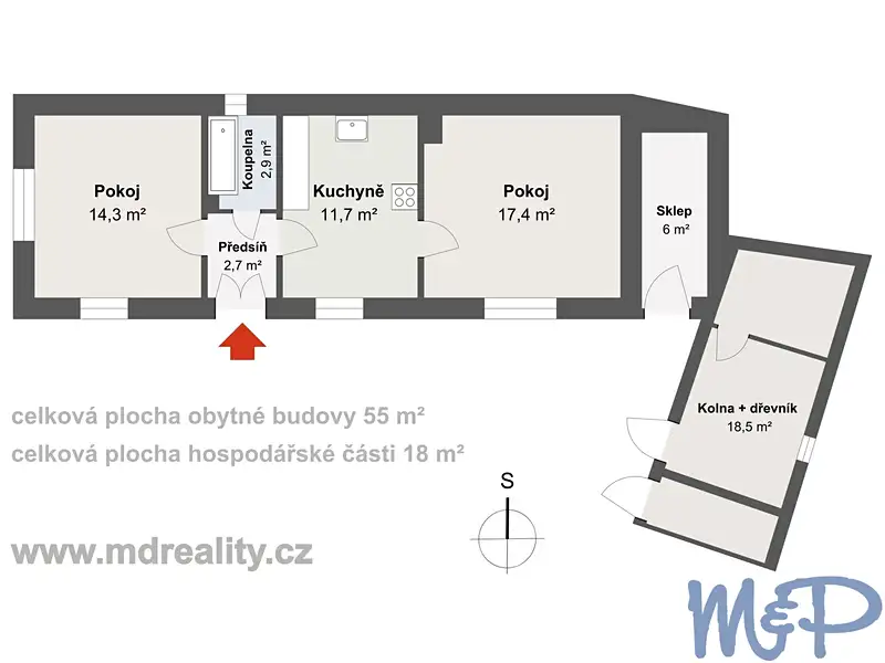 Prodej rodinného domu 55 m², pozemek 349 m², Stonařov – náhled fotky 2