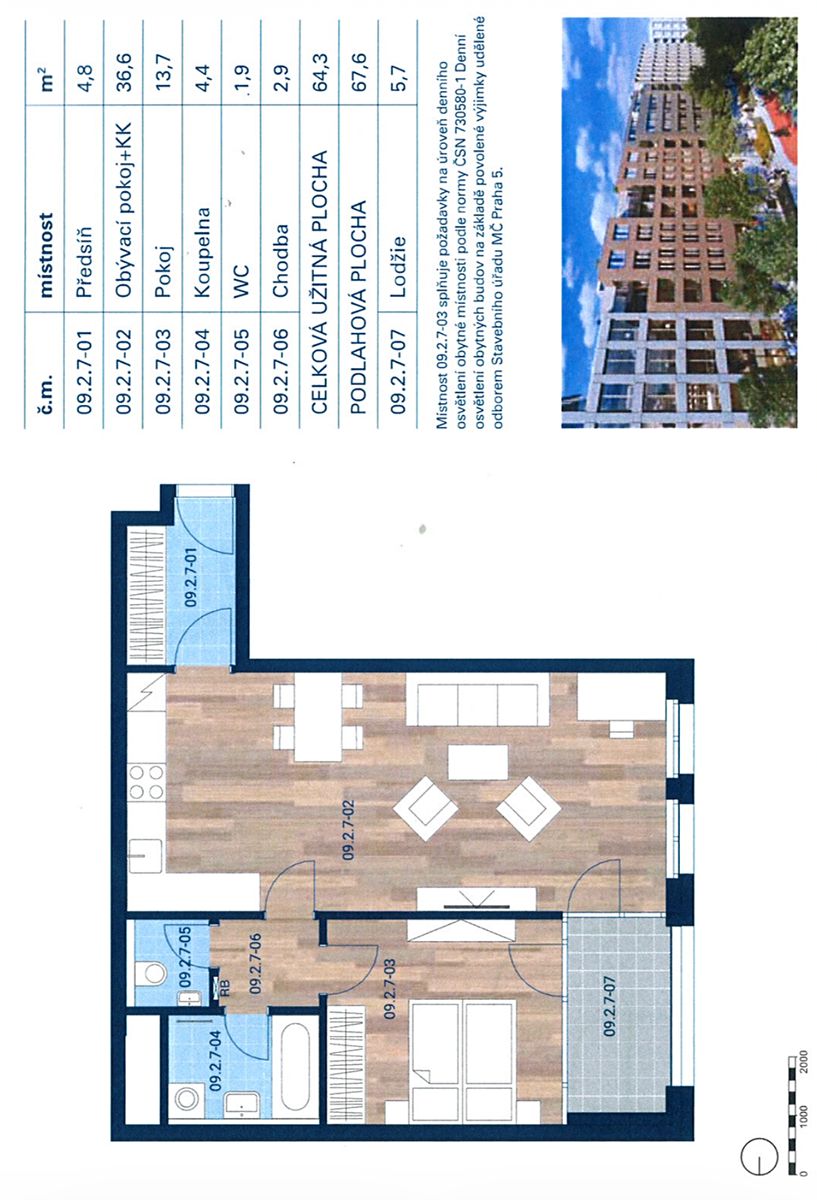 Pronájem bytu 2+kk 64 m² – fotografie 2