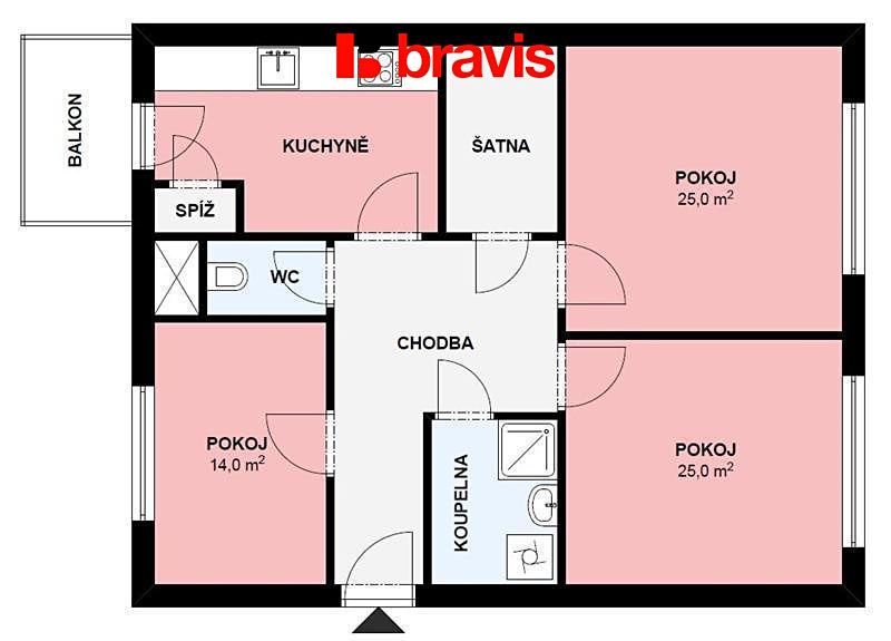 Pronájem bytu pokoje 14 m² – fotografie 5