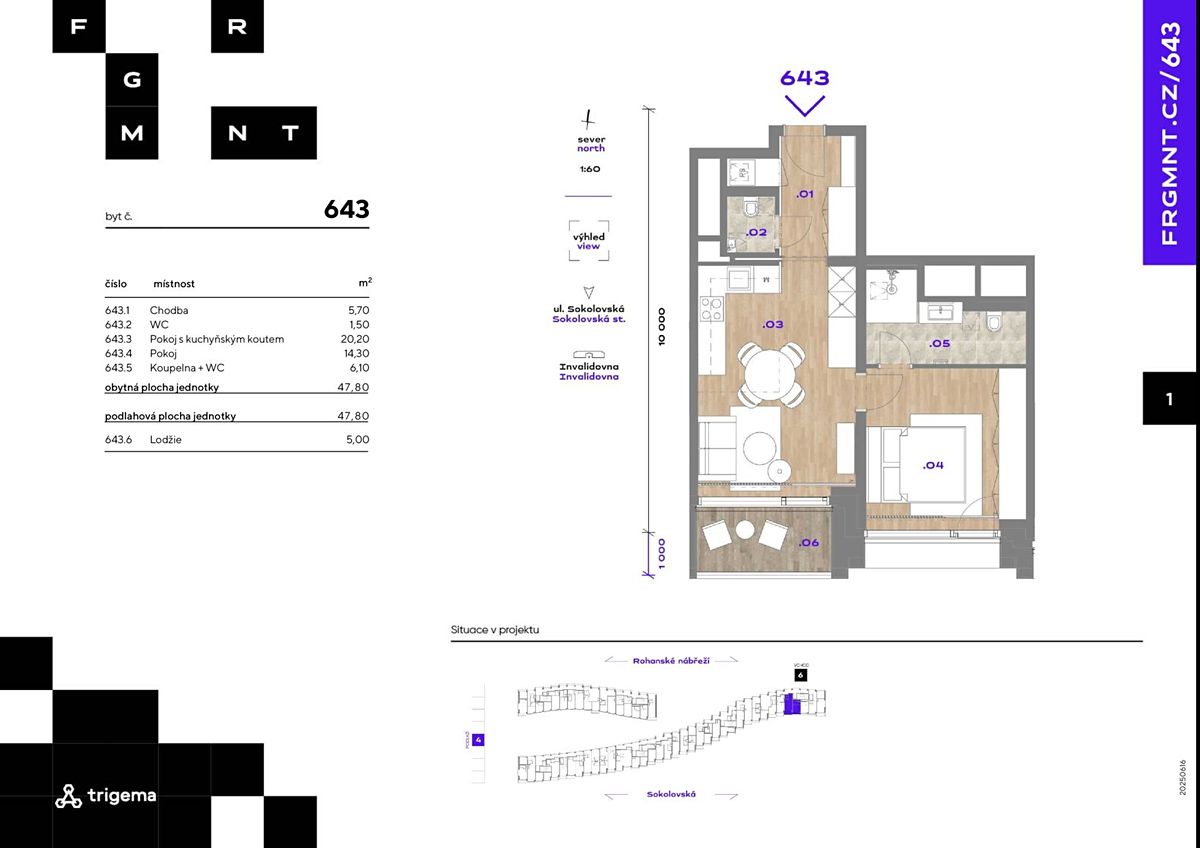 Pronájem bytu 2+kk 48 m² – fotografie 5