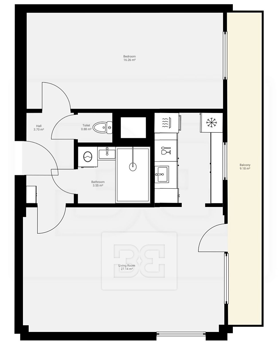 Pronájem bytu 2+kk 52 m² – fotografie 3