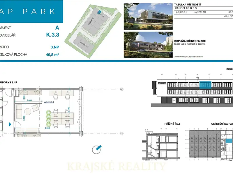 Pronájem kanceláře 50 m², Zastávka – náhled fotky 2