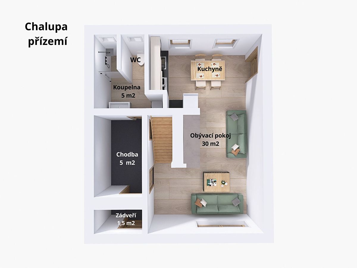 Prodej chalupy 68 m², pozemek 856 m² – fotografie 5