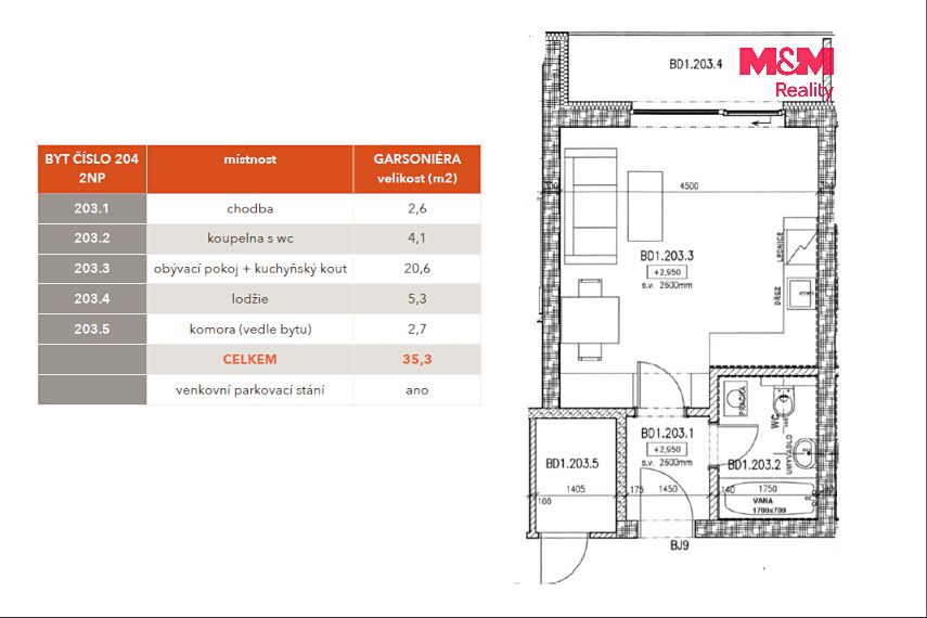 Pronájem bytu 1+kk 27 m² – fotografie 3