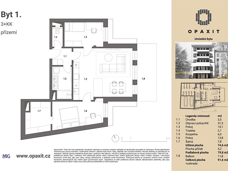 Wohnung 3+kk zum Kauf, 80 m² (8 von 8)