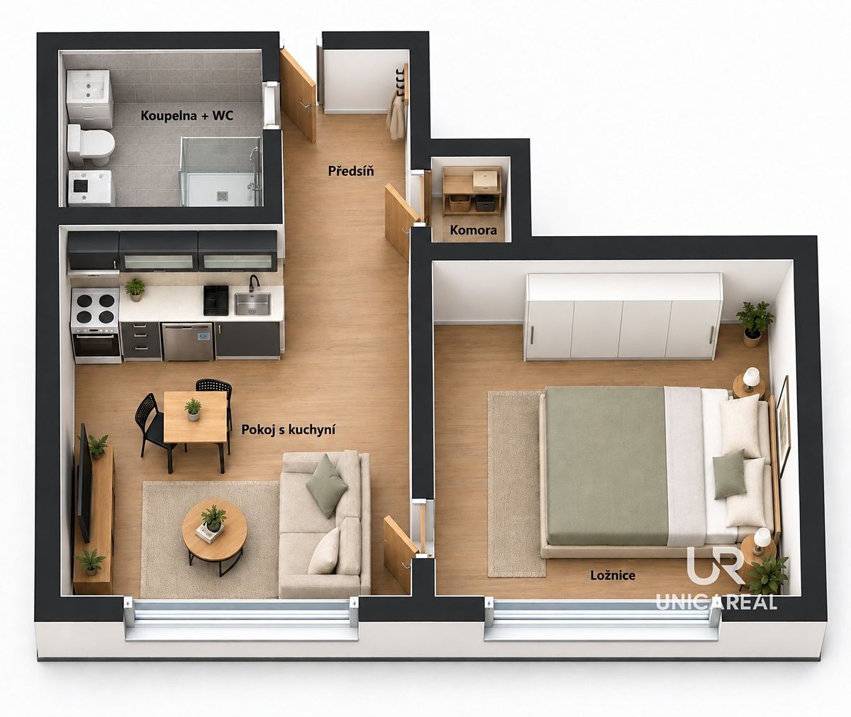 Pronájem bytu 2+kk 32 m² – fotografie 3