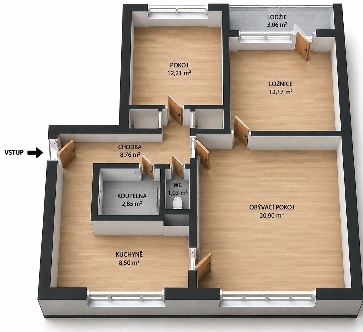 Prodej bytu 3+1 66 m² – fotografie 3