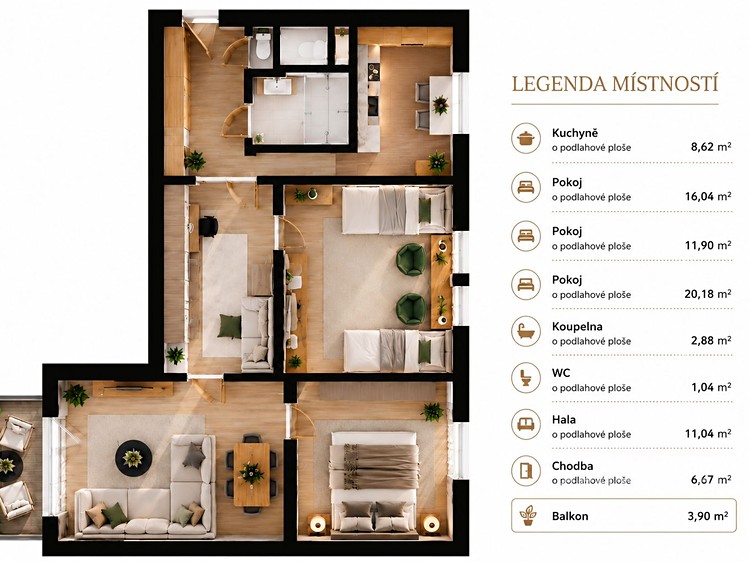 Квартира 3+1 на продаж, 78 м² (3 з 22)