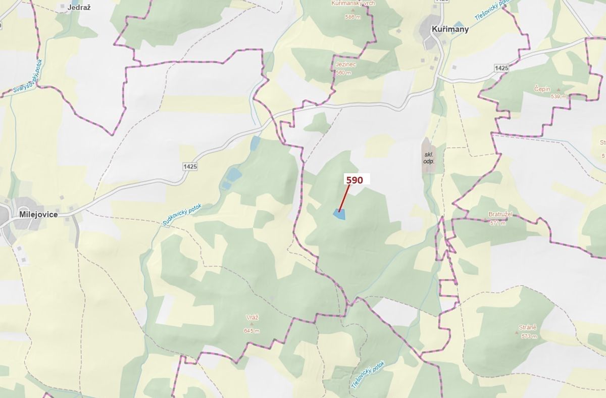 Dražba lesa 4807 m², Kuřimany – fotka 1 z 3