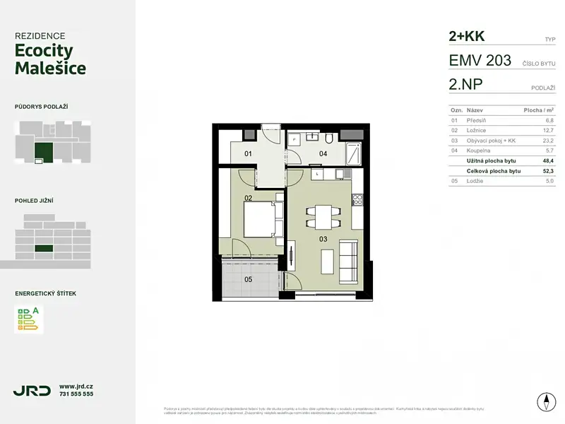 Prodej bytu 2+kk 52 m², Praha – náhled fotky 2