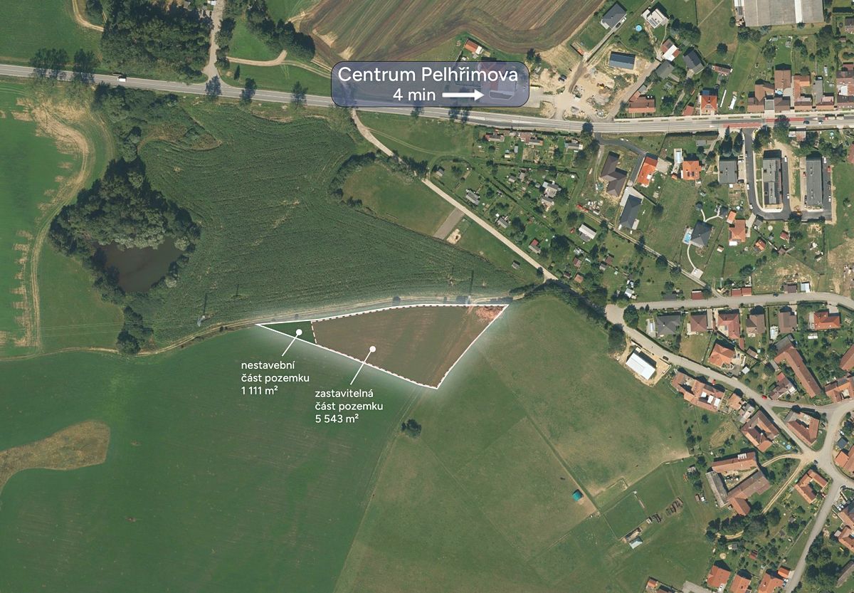 Prodej stavebního pozemku 6654 m² – fotografie 3