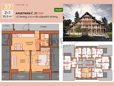 Prodej bytu 2+1 37 m²