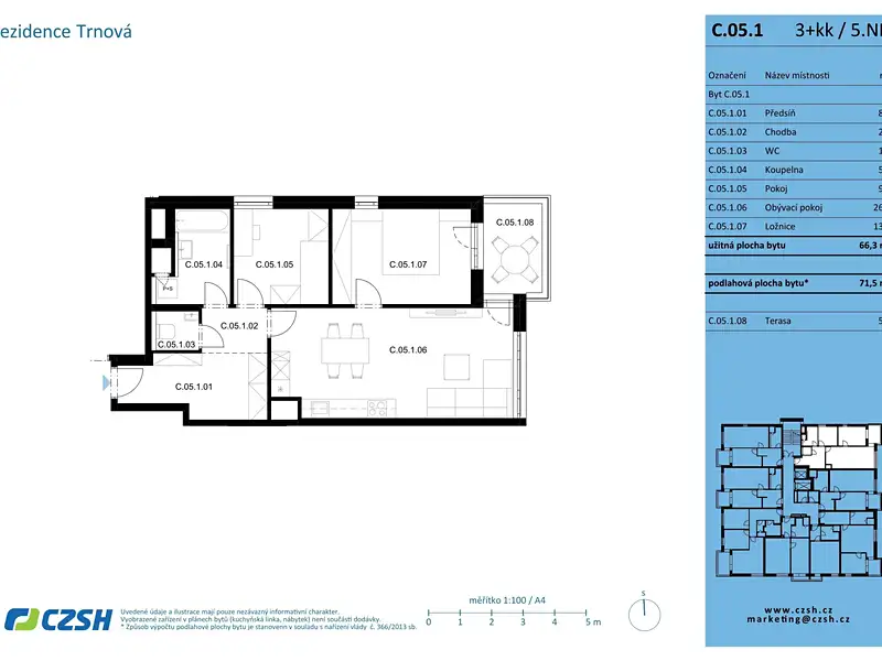 Prodej bytu 3+kk 72 m², Pardubice – náhled fotky 2
